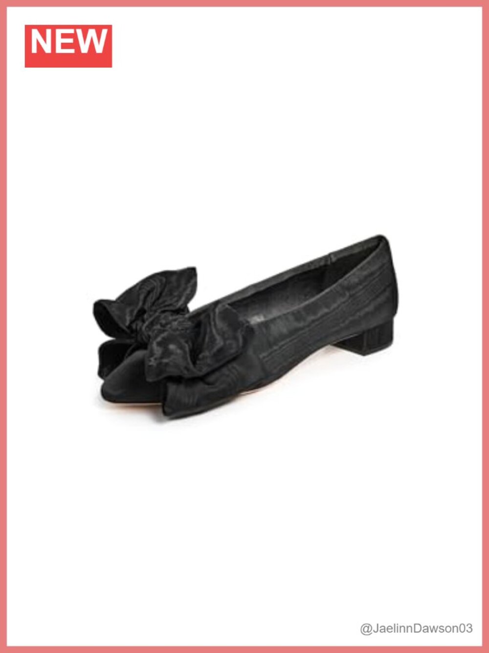 Satin Bow Pointed Toe Flat Shoes Women's Party Block Heel Slip-On